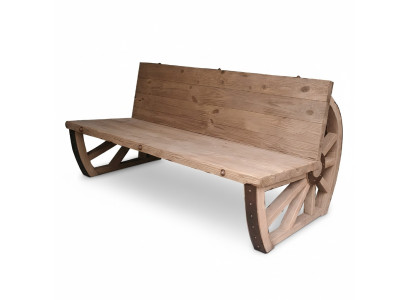 Garden bench wood park bench solid bench garden garden furniture 3-seater wheel furniture