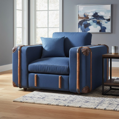 Design armchair suitcase textile couch cushion single-seater sofas living room furniture retro