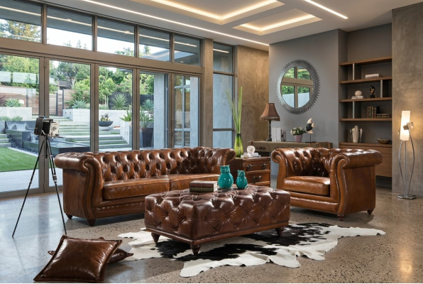 Sofa set Couch Upholstery Classic 3+1 Seater Set Design Sofas Upholstery Leather New
