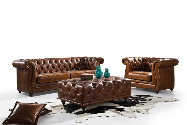 Sofa set Couch Upholstery Classic 3+1 Seater Set Design Sofas Upholstery Leather New