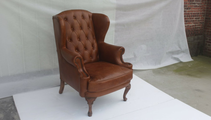 Chesterfield Leather Armchair Wingback Chair Vintage Club Chair Executive Chair Wingback Chair