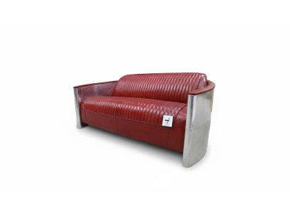 Leather sofa couch upholstery sofa aluminum three-seater vintage luxury furniture sofas new