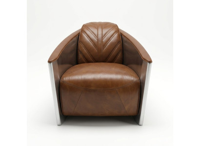 Leather armchair airplane aviator armchair lounge chair cocktail chair vintage