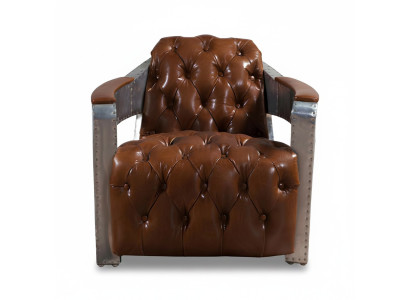 Armchair Aviator Chesterfield Shabby Vintage Chair Leather Armchair Club Lounge Design