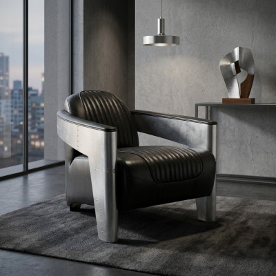 Genuine Leather Design Vintage Design Armchair Armchair TV Aviator Flyer