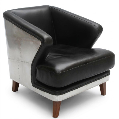 Club chair black leather leather armchair vintage armchair furniture relax