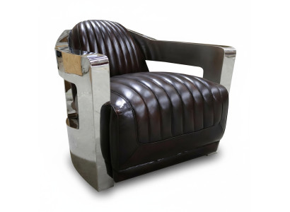 Leather armchair Aviator club chair Art Deco cocktail chair aviator