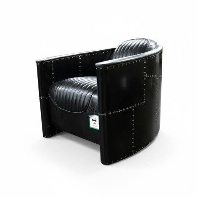 Aviator Sofa Armchair Couch Club Lounge Vintage Aluminum Airplane Retro Genuine Leather