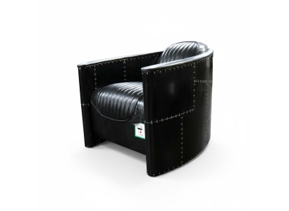 Aviator Sofa Armchair Couch Club Lounge Vintage Aluminum Airplane Retro Genuine Leather