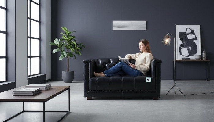 Genuine leather sofa, two-seater aircraft seat, aviator armchair, new leather armchair
