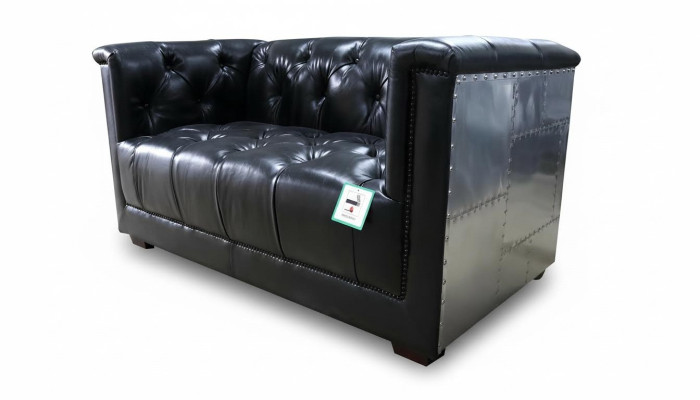 Genuine leather sofa, two-seater aircraft seat, aviator armchair, new leather armchair