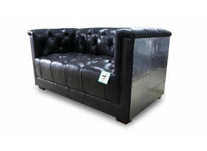 Genuine leather sofa, two-seater aircraft seat, aviator armchair, new leather armchair