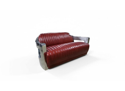 Vintage 2-seater leather sofa retro furniture sofa couch upholstered two-seater new