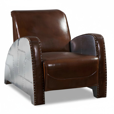 Cocktail armchair leather vintage leather armchair armchair aviator lounge club furniture sofa