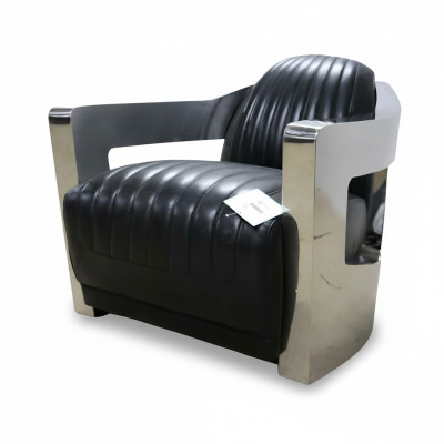 Leather armchair, armchair, aviator club chair, Art Deco cocktail chair, TV armchair, new.