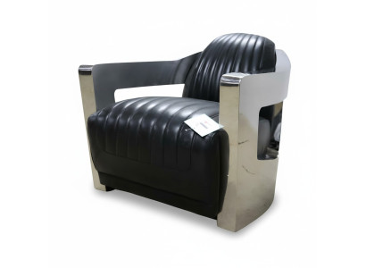 Leather armchair, armchair, aviator club chair, Art Deco cocktail chair, TV armchair, new.