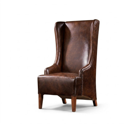 Genuine leather recliner vintage cigar leather armchair leather wing chair television chair