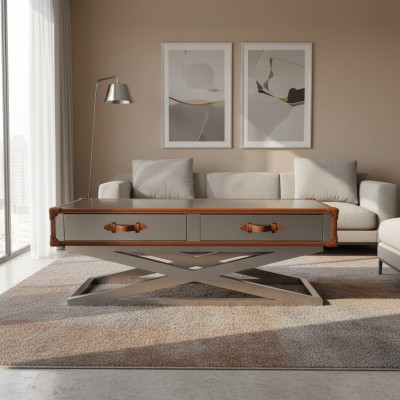 Vintage coffee table living room table tables aluminum table coffee table aviator