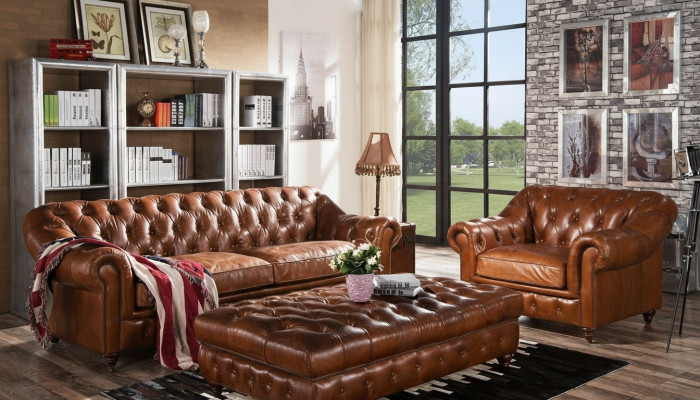 Footstool Club Lounge Chesterfield Stool Textile Ottoman Design Ottoman