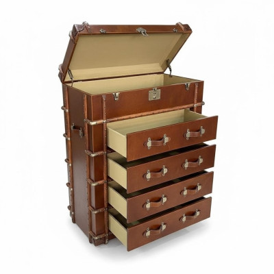 Chest of drawers design furniture loft vintage retro cabinet suitcase leather luxury