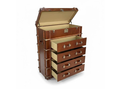 Chest of drawers design furniture loft vintage retro cabinet suitcase leather luxury