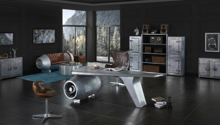Airplane Wing Desk Office Desk Table Aviator Design Luxury Furniture