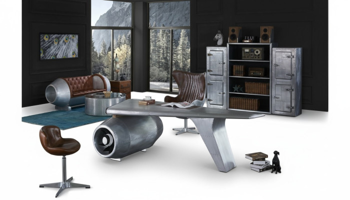 Airplane Wing Desk Office Desk Table Aviator Design Luxury Furniture