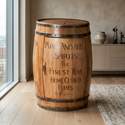 Barrel wine rack home bar vintage wood bar table wooden cabinets round new