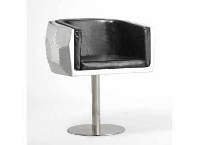 Chair chairs leather aluminum design furniture dining room armchair aviator genuine leather