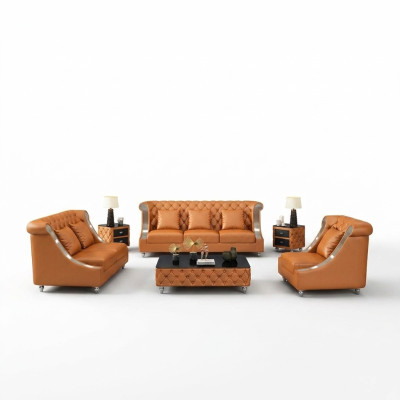 Designer three-seater couch sofa cushion seat 3-seater leather fabric design sofas