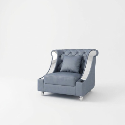 Chesterfield armchair TV couch 1-seater leather sofa real leather upholstery