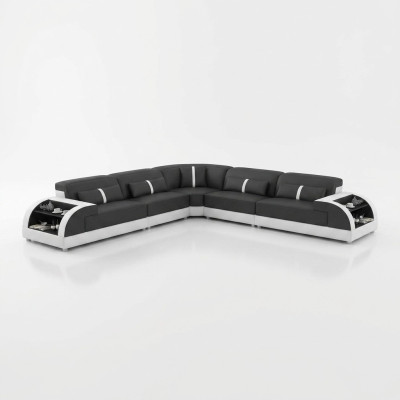Leather sofa L-shaped couch living landscape corner sofa suite modern design sofa USB