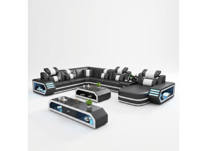 Upholstered Corner Sofa Unusual Living Landscape Corner Set Couches Sofas USB LED