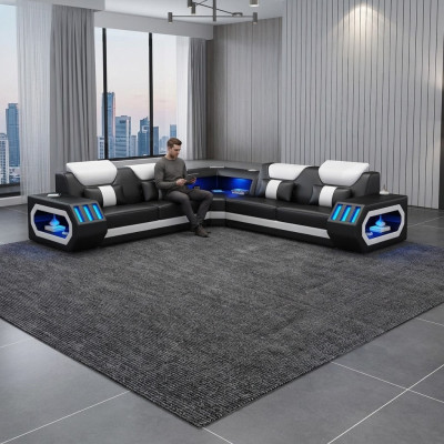 Corner sofa upholstered corner sofa L shape coffee table sideboard leather sofa living room landscape new