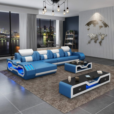 Designer living landscape upholstery L-shaped corner sofa corner suite sofa couch corner LED
