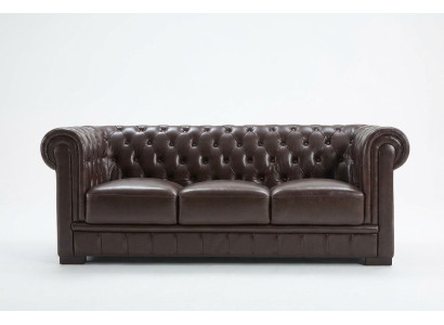 Three-seater couch upholstery design sofa modern 3-seater sofas chesterfield brown