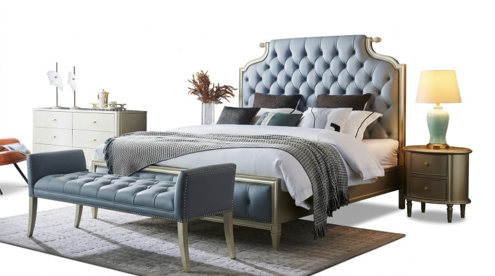 A high-quality designer bed in Chesterfield style for your bedroom