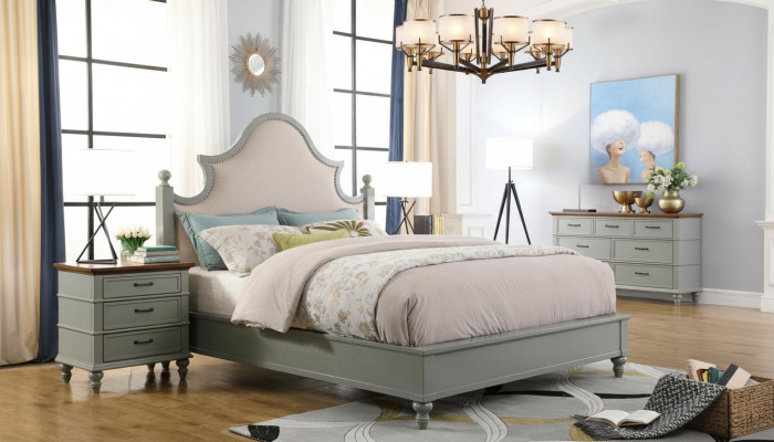 Luxury Bedroom Set Design Bed 2x Nightstands Dresser Set Beds Hotel