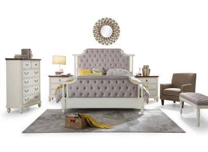 Bedroom set bed 2x bedside table 3-piece. Beds founder time luxury Chesterfield