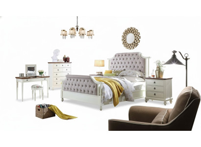 Bedroom Complete Set Royal Baroque Bed Dressing Table Nightstand 6 pcs.