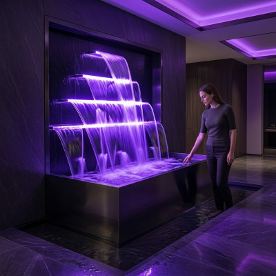 Waterfall Fountain Pool Stainless Steel Water Features Swimming Pool Decoration System