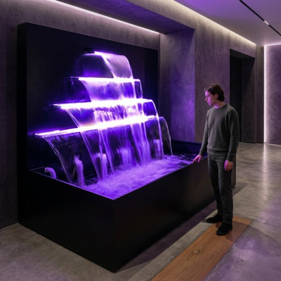 Waterfall Pool Installation Fountain Stainless Steel Water Features Swimming Pool Decoration