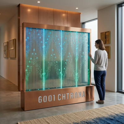 Wall panel water bubbles LED water wall designer decorative water wall
