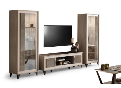 Design living room wall sideboard 2x cabinet TV stand lowboard sideboard 3-piece set vitrine.