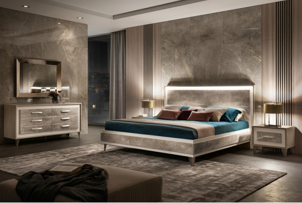 Bedroom sets bed 2x nightstand dresser mirror arredoclassic 5-piece set