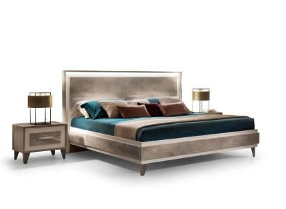 Bed 2x Nightstand 3-piece Bedroom Set Furniture Modern Luxury Beds arredoclassic