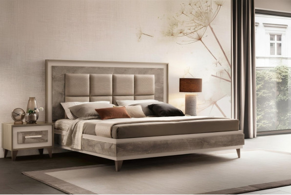 Bedroom 3-piece set: Bed, 2 Nightstand Consoles, Hotel Beds, ArredoClassic