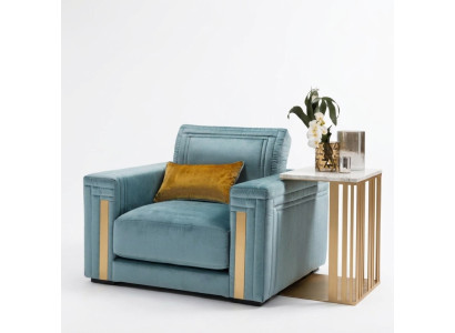 Armchair Club Lounge Design Recliner Upholstered Sofa TV Blue classic furniture