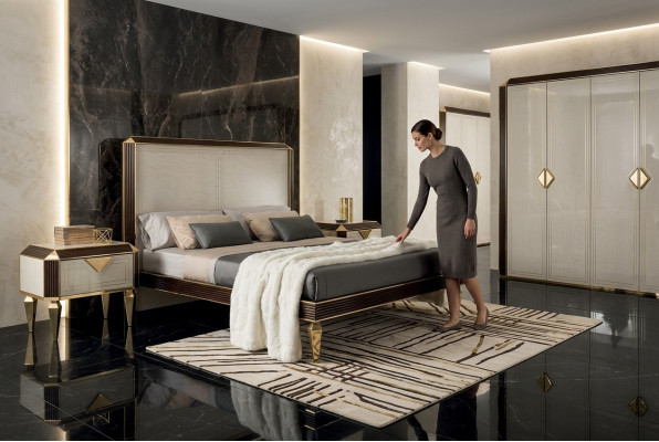 Bed Beds Hotel Luxury Designer Double Marriage Bedroom Beige arredoclassic