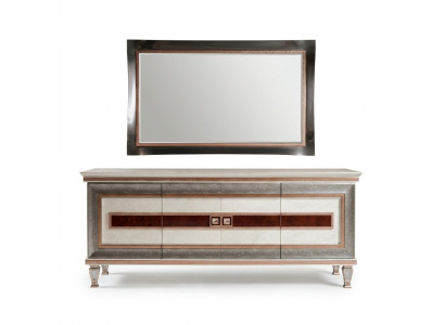 Sideboard with mirror wooden furniture sideboard luxury furniture 2-piece set arredoclassic